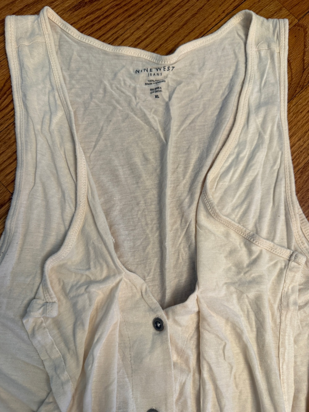 Cream Button-Front Ruffle Vest - Picture 2 of 3